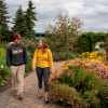 Two students walk through St. Paul campus' Display and Trial Garden