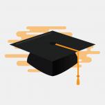 Honors Residential Community - icon of a graduate's black cap with golden tassel