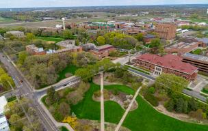 Aerial view of the St. Paul campus, including Bailey halls