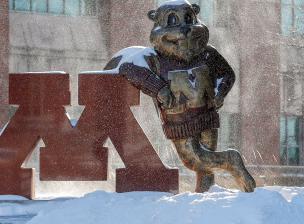 goldy statue during winter.