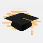 Honors Residential Community - icon of a graduate's black cap with golden tassel