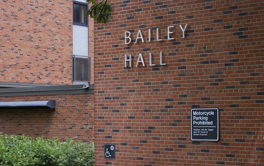 The entrance of Bailey Hall