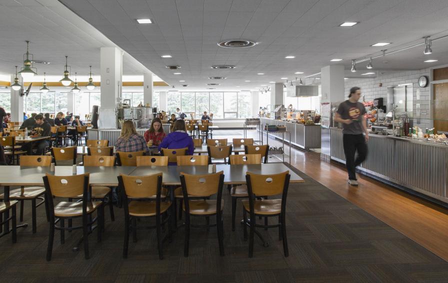 students eating in bailey hall's dining facilities