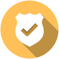 Icon of a shield with a checkmark